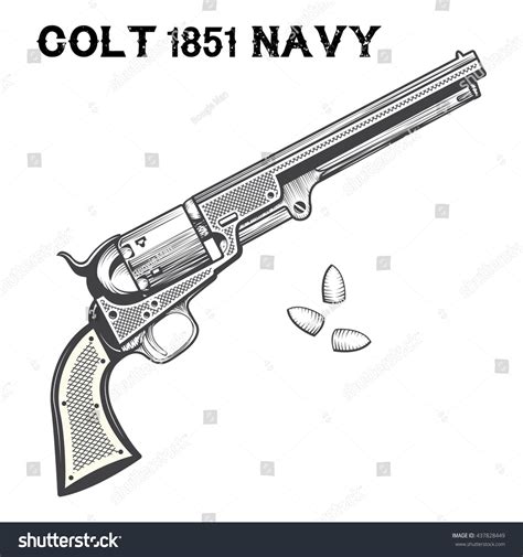 Colt Revolving Belt Pistol Naval Caliber Stock Vector (Royalty Free) 437828449 | Shutterstock