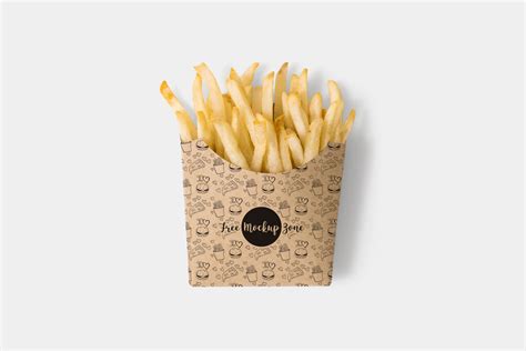 Free French Fries Box Mockup