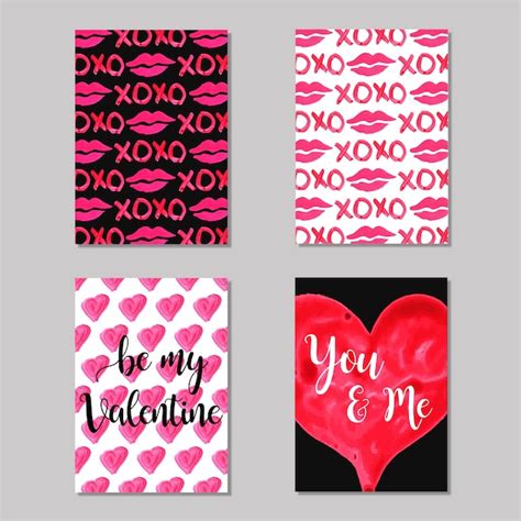 Free Vector | Watercolor valentine cards collection