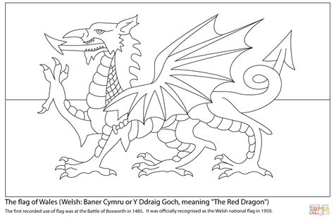 Flag of Wales coloring page | Free Printable Coloring Pages