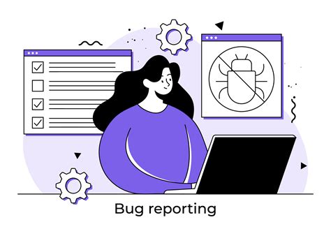 Bug fixing flat illustration concept, Software problem or system ...