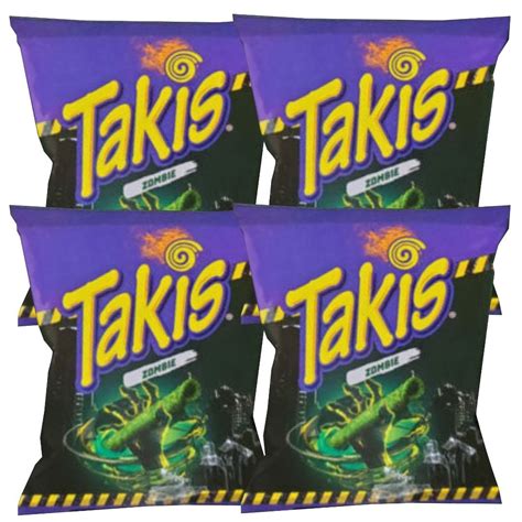 Limited Time Only - Takis Zombie 1 oz x 4 packets (Habanero & Cucumber Flavor) Best Before 25 ...