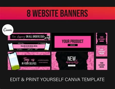 8 DIY Website Banners Canva Templates | Etsy