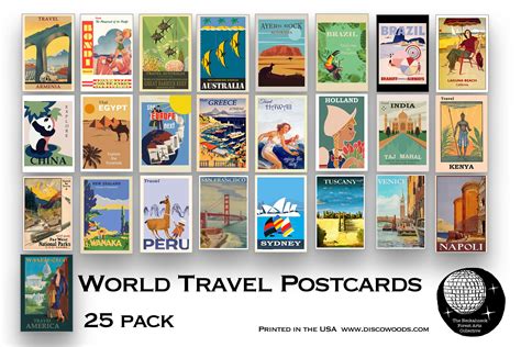 World Travel Postcard Set Set of 25 Postcards Vintage | Etsy