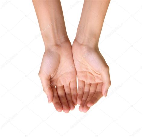 Empty hands isolated on white background — Stock Photo © yuriyzhuravov ...