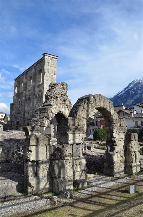 Roman ruins in Aosta stock image. Image of italian, latin - 27128753