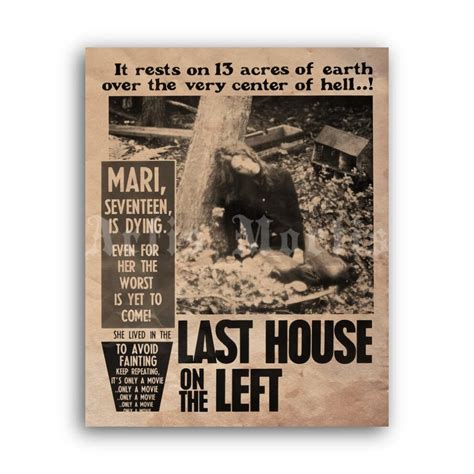 Printable Last House on the Left - vintage 1972 horror movie poster