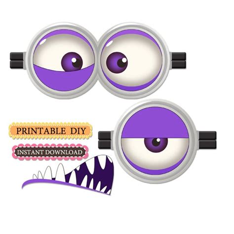 Instant download Purple Minion Eyes for by lauraspartyshop on Etsy