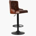 Arnside Burnt Orange Velvet Black Base Breakfast Stool