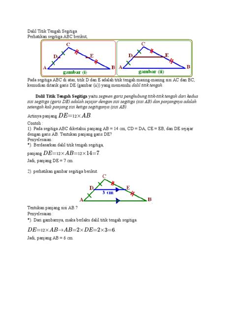 Dalil Titik Tengah Segitiga | PDF