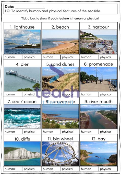 Identifying human and physical features of the seaside - KS1/KS2 | Teaching Resources