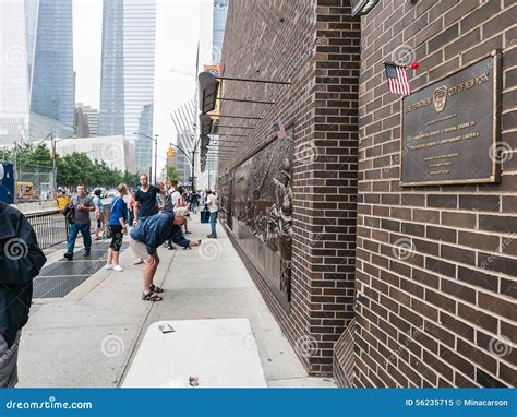 NYFD Memorial Plaque 9/11 Tribute Center, Lower Manhatt Editorial Image - Image of engine ...