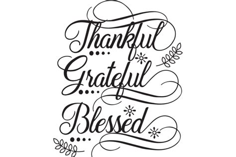 Thankful Grateful Blessed SVG By Cinnamon&Lime | TheHungryJPEG.com