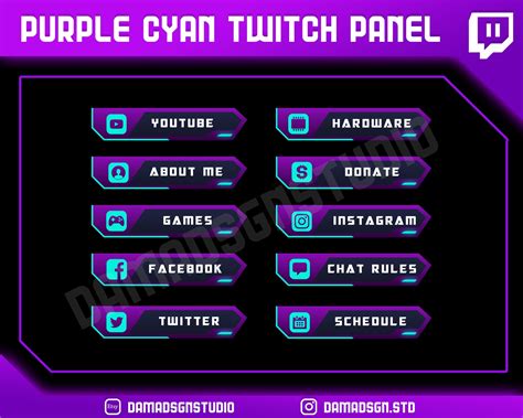 Twitch Panels Purple Cyan | Etsy