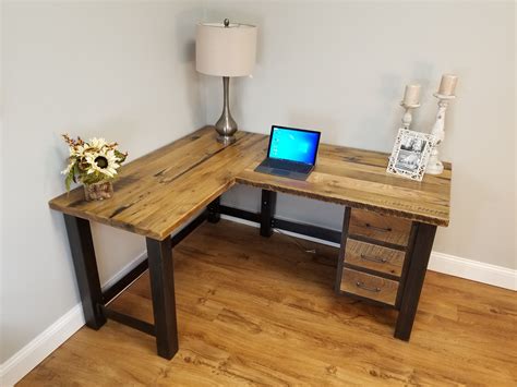 Buy Custom Made Reclaimed Wood Office Desk, Barnwood Computer Desk, Rustic Corner Desk, made to ...
