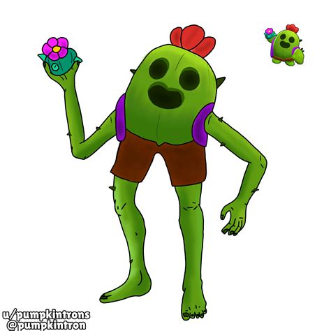 Totally normal spike fan art 🌝 by me : r/Brawlstars