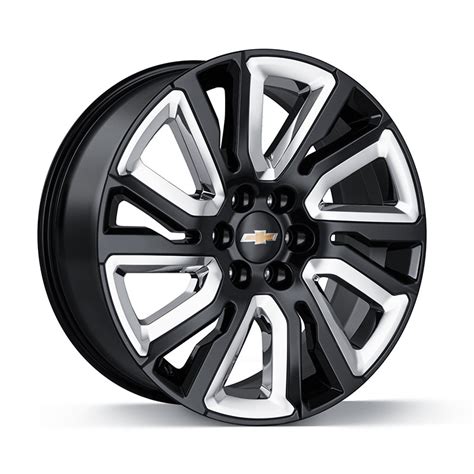 2023 Silverado 1500 | 22-in Wheel | Gloss Black | 6-Split-Spoke | Chrome Insert | SHD | 22 x 9 ...