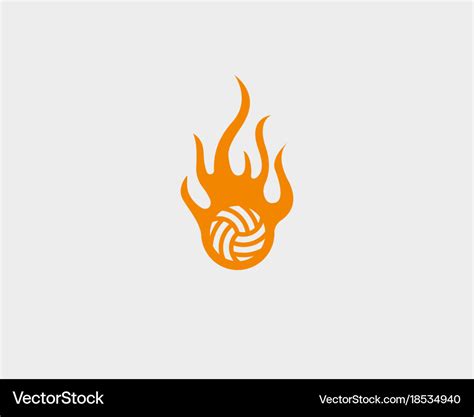 Sport fire ball logo design football soccer Vector Image