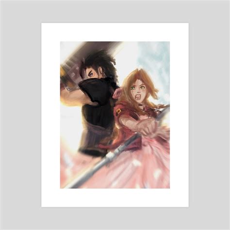 zack fair and aerith gainsborough - zerith, an art print by hartnaart ...