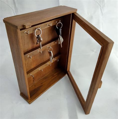 Key cabinet / Teak key cabinet / Wood key cabinet / Wall mounted key cabinet / Teak key hanging ...