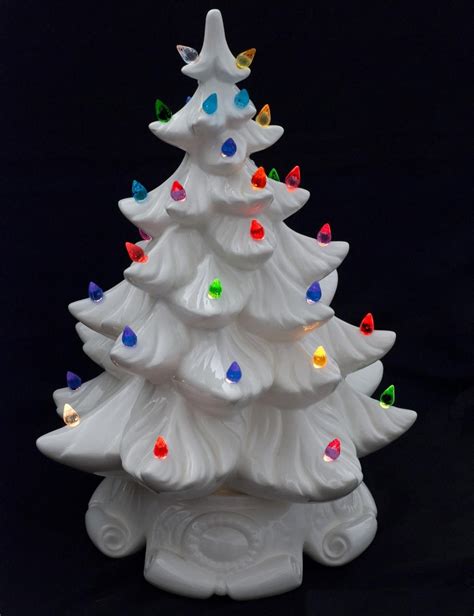 Vintage White Ceramic Christmas Tree With Lights 2022 – Get Christmas ...