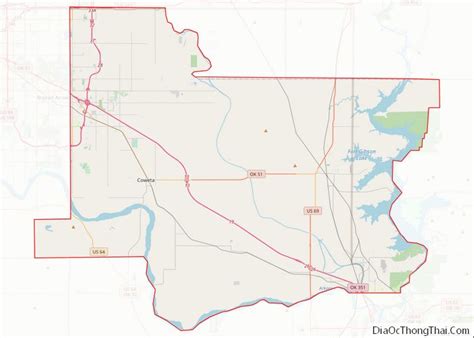 Map of Wagoner County, Oklahoma - Thong Thai Real