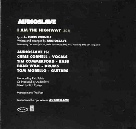 AUDIOSLAVE: I AM THE HIGHWAY Studio Single Album (2003)