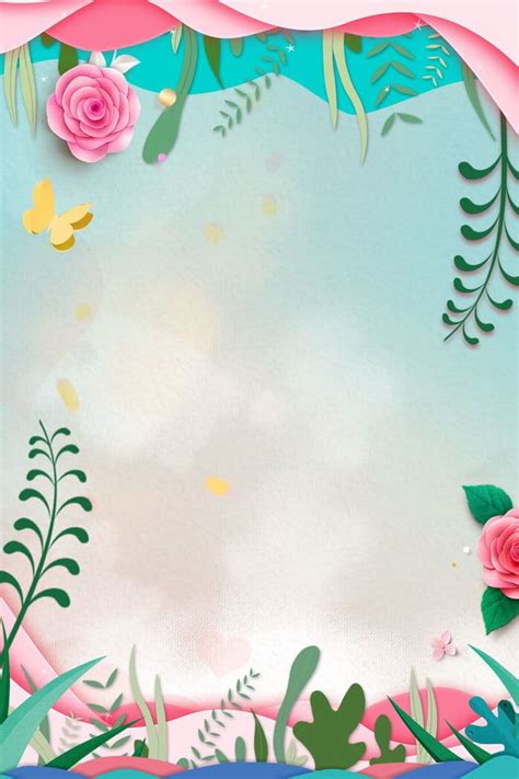 Paper cutting flowers frame simple background wallpaper image for free download – Artofit