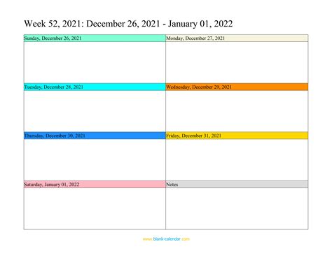 Weekly Calendar 2022 (WORD, EXCEL, PDF)