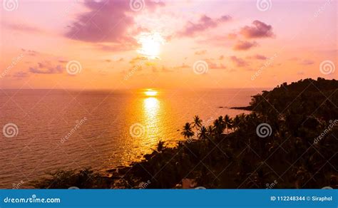 Aerial View with Sea and Beach on the Island Stock Photo - Image of ...