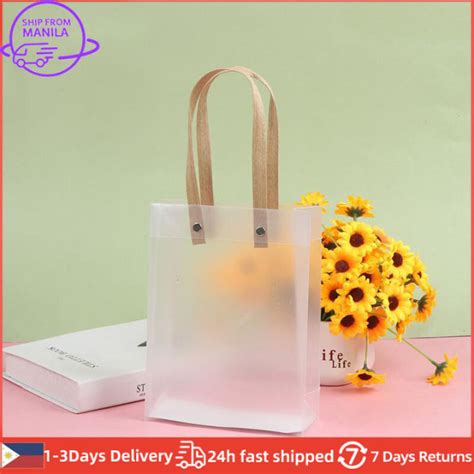 [ILOVEDIY] Frosted PVC Tote Bag Transparent Tote Handbag Gift Clear ...