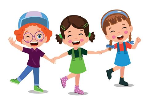 Group of happy kids holding hands. Friendship concept 16059313 Vector ...