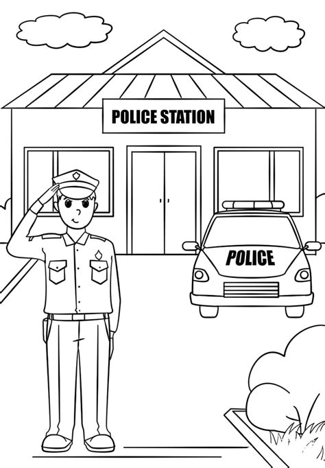 Police Station coloring page - ColouringPages