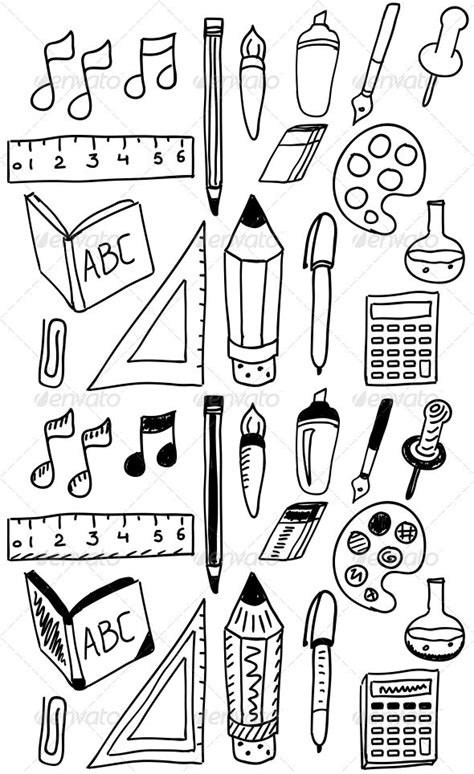 Hand Drawn Back to School Doodle Set