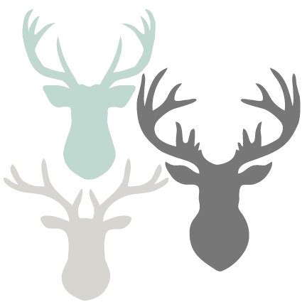 Deer Head Set SVG scrapbook cut file cute clipart files for silhouette cricut pazzles free svgs ...