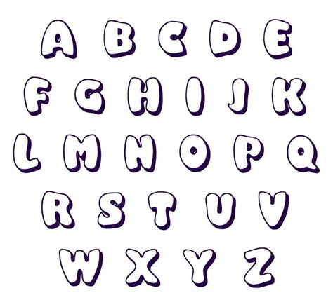 10 Best Font Styles Alphabet Printable | Bubble letter fonts, Lettering alphabet, Lettering design