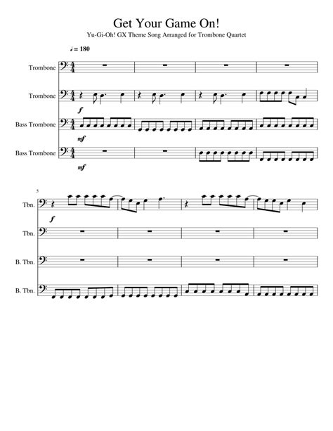 Yu-Gi-Oh! GX Theme Song Sheet music for Trombone | Download free in PDF ...