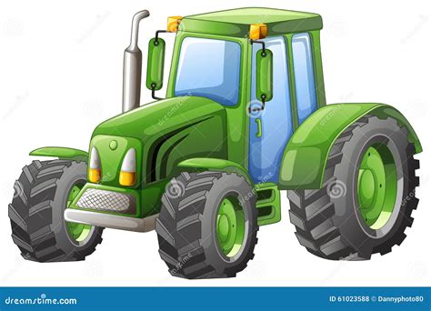 Big Green Tractor Vector Cartoon Isolated | CartoonDealer.com #147412510