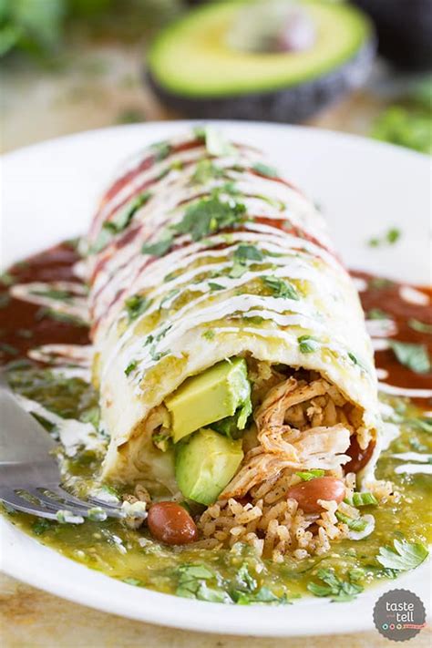 Smothered Chicken Burritos - Taste and Tell