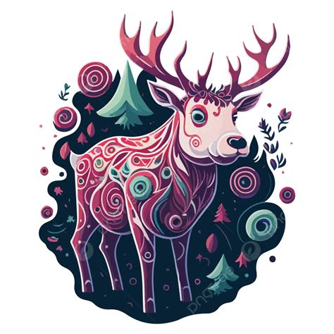 Christmas Colorful Cute Reindeer Vector, Christmas, Reindeer, Christmas Reindeer PNG and Vector ...