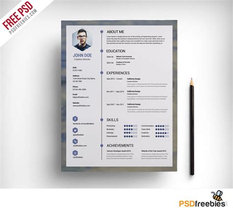 Clean Resume Template Free PSD – Download PSD