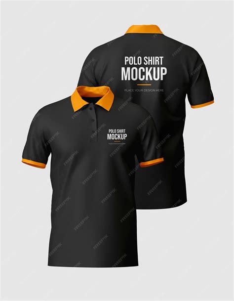 Premium PSD | Premium polo shirt mockup front and back