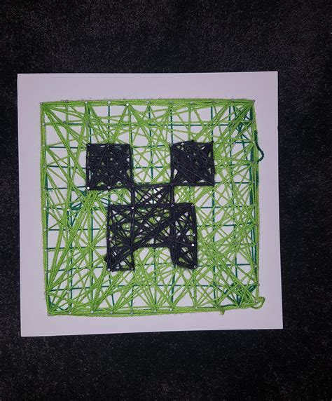 My creeper string art I made a couple years ago : r/Minecraft