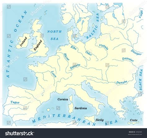 Vector Physical Map Europe Stock Vector (Royalty Free) 3456585 ...