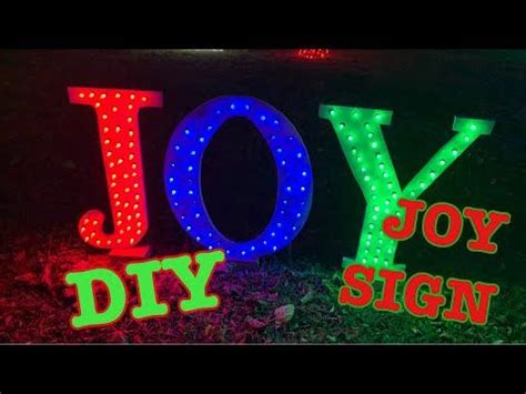 DIY Outdoor Christmas Decor, Light Up Joy Sign | Christmas signs diy ...