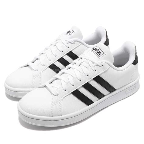 adidas Grand Court White Black Women Classic Casual Shoes Sneakers F36483 | eBay