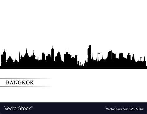 Bangkok city skyline silhouette background Vector Image