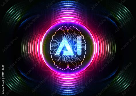 Abstract Vector artificial Intelligence, neural network,big data, digital Hud futuristic and ...
