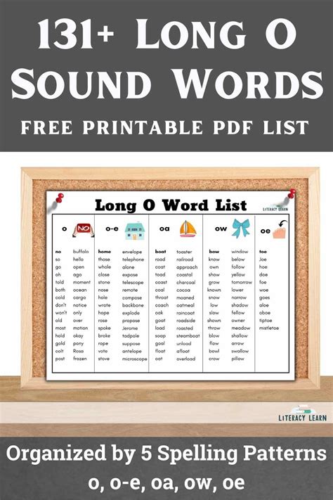 Long O Words List - FREE Printable in 2022 | Sound words, Words, Word free