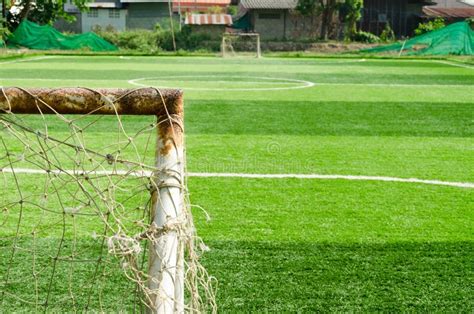 Part of Football Goal in Soccer Field the Countryside Stock Photo ...